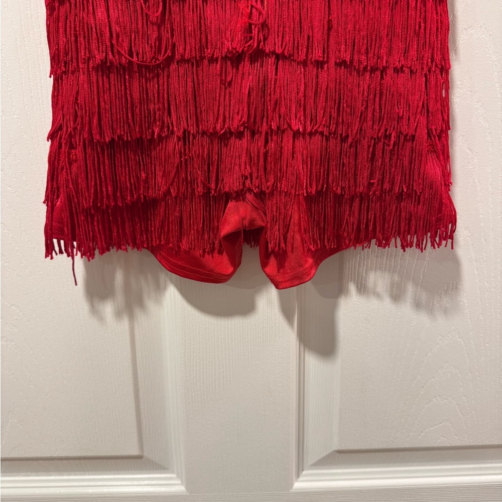 Weissman Sparkling Red Fringe Dance Costume Jazz/Tap - Picture 3 of 12